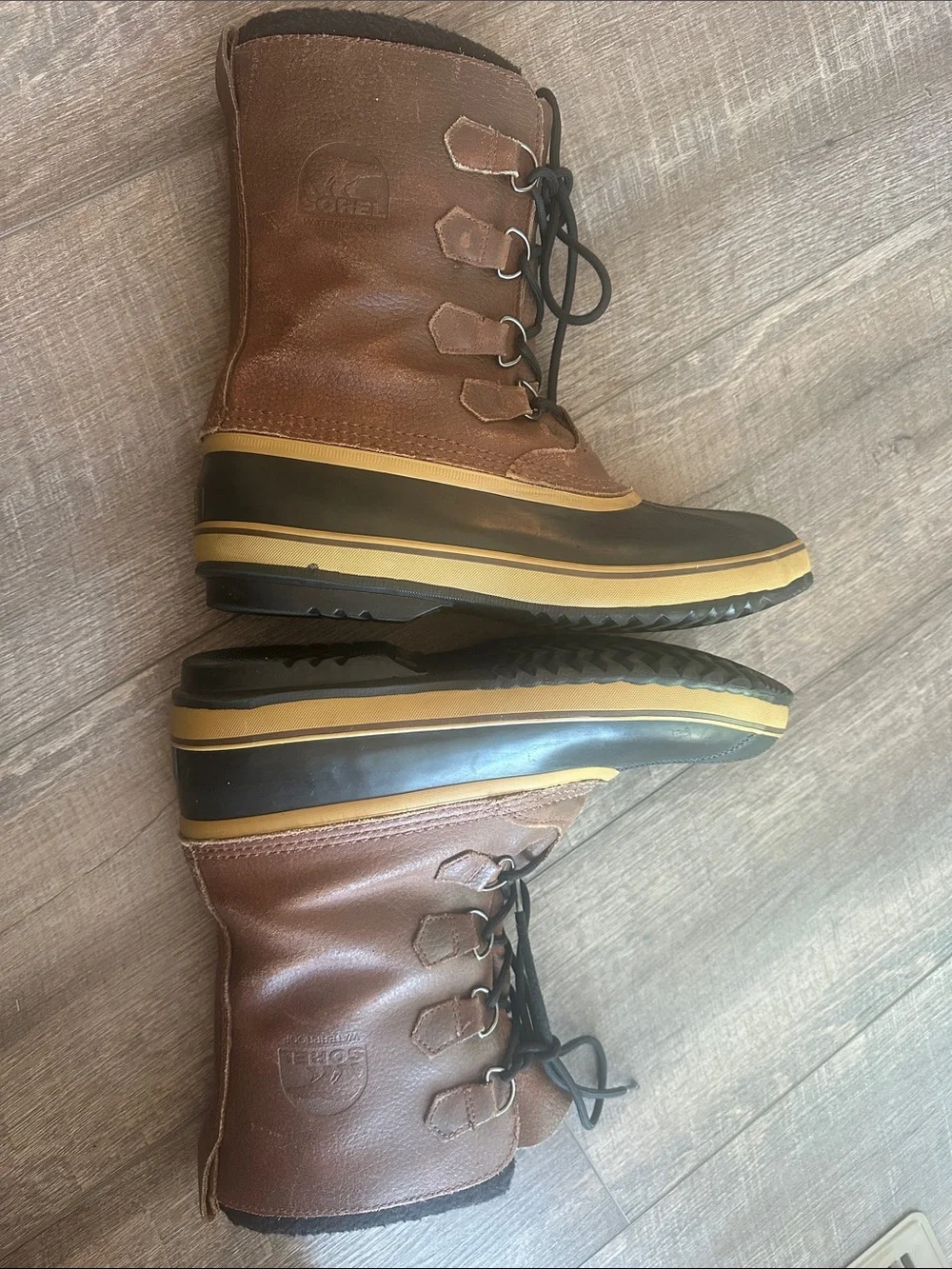 Sorel Brown and Black Waterproof Lace-Up Men’s Winter Boots